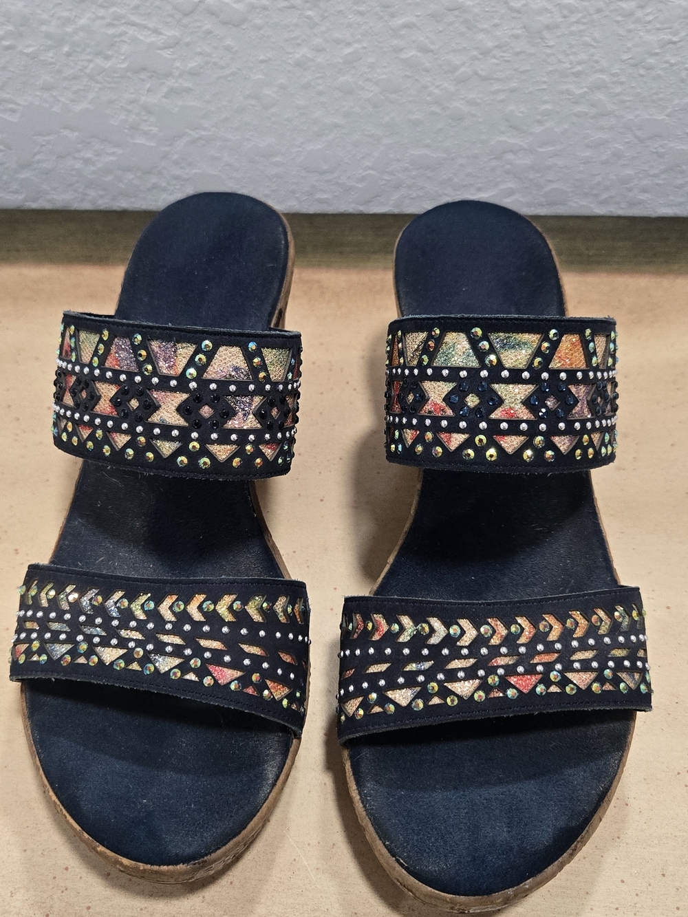 Onex Made In Italy. Rubi Navy Nubuck Sandals